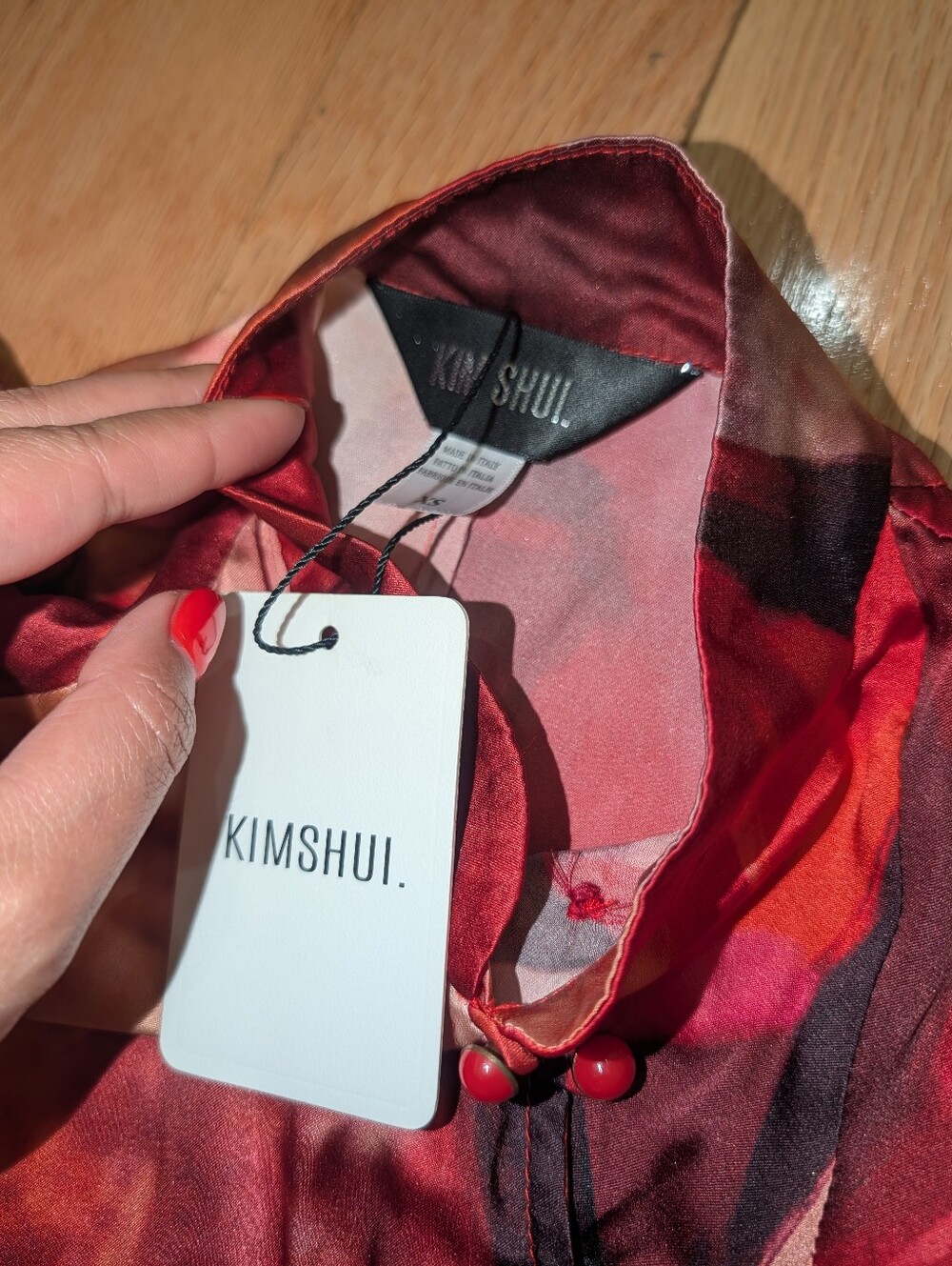 B3. NWT KIM SHUI CUT OUT QI PAO DRESS IN RED ROSE - Picture 7 of 8